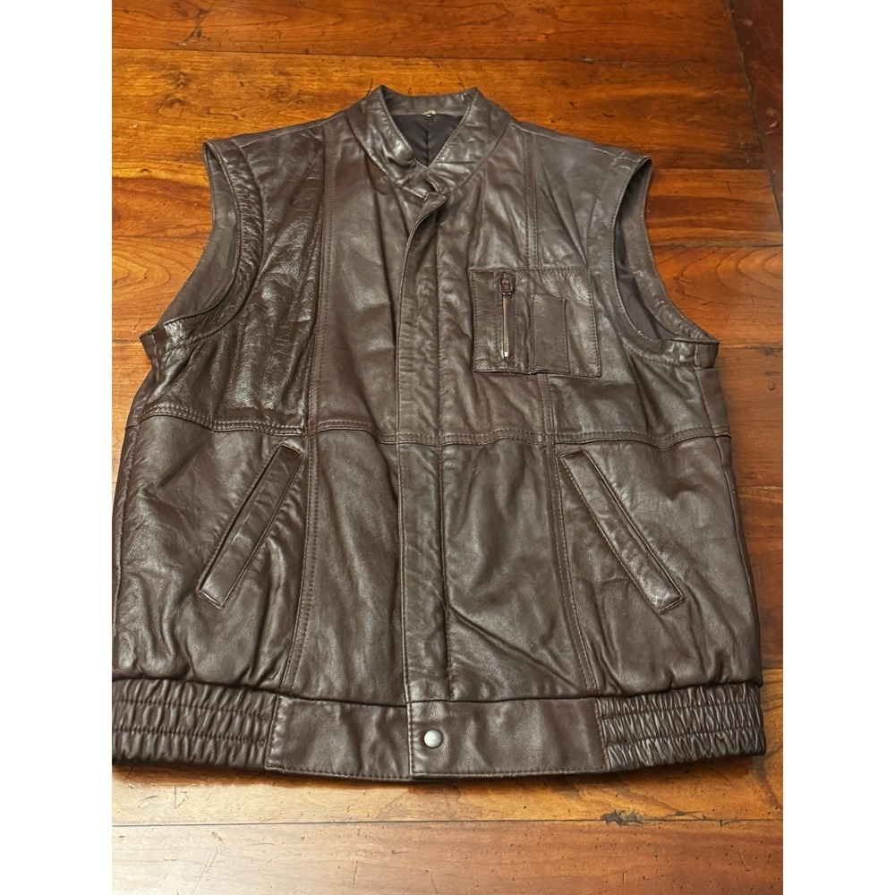 Vintage 90s Brown Leather Vest